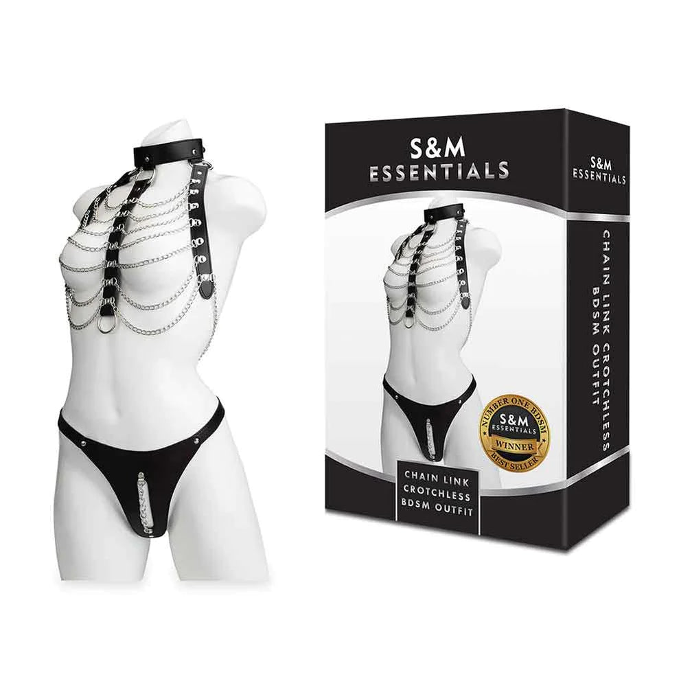 S&M Essentials．Chain Link Crotchless BDSM Outfit BDSM Bikini套裝