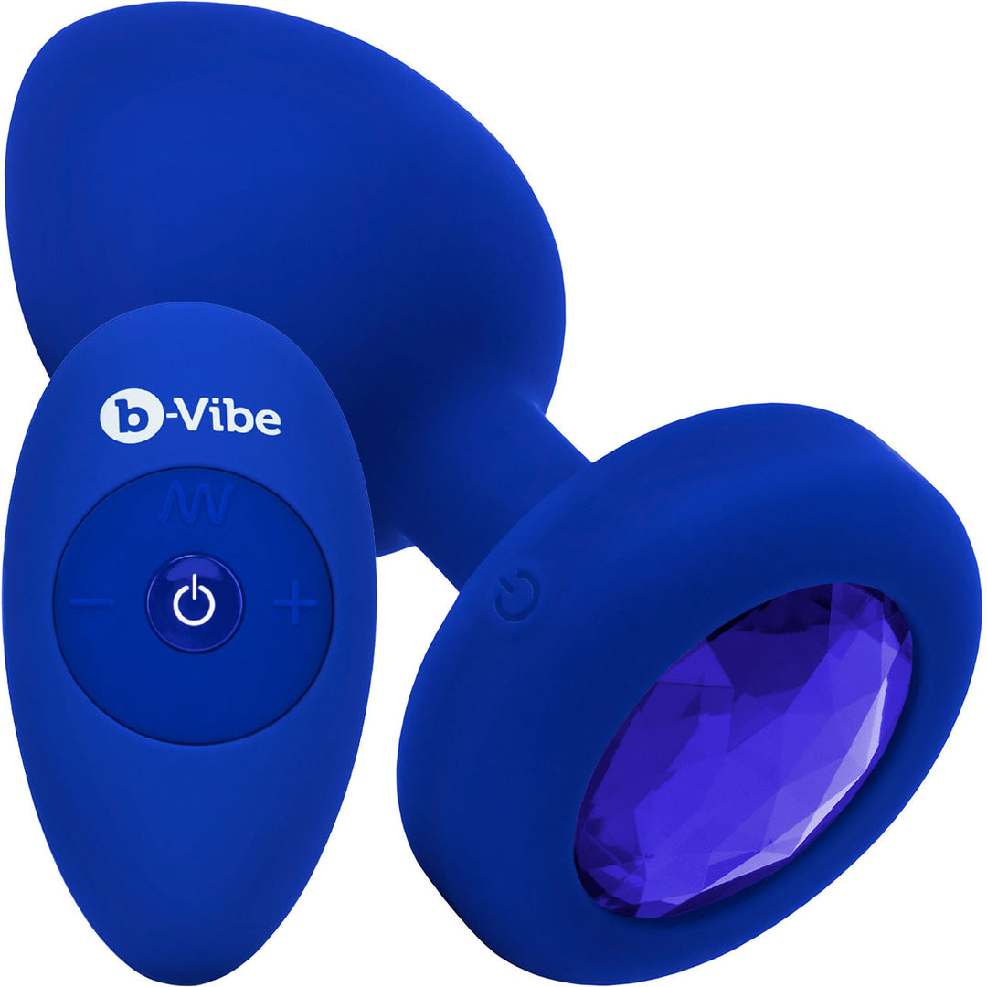 B-VIBE VIBRATING JEWEL PLUG遙控震動寶藍色寶石後庭塞 L/XL