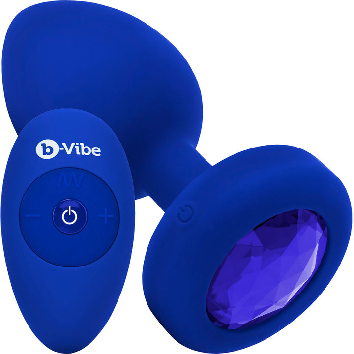 B-VIBE VIBRATING JEWEL PLUG遙控震動寶藍色寶石後庭塞 L/XL