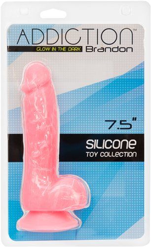 Addiction Brandon Silicone Realistic Dildo With Balls Glow In The Dark