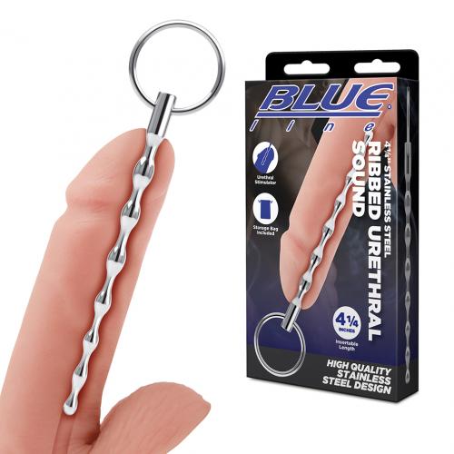 BLUELINE-金屬導管 4.25" Stainless Steel ribbed urethral sound