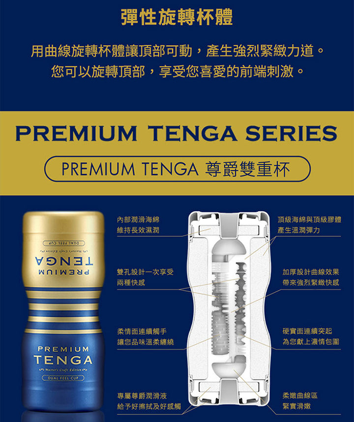 TENGA - 新 PREMIUM 雙洞型飛機杯 TOC-204PT